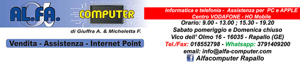 AL.FA. Computer Rapallo Vendita assistenza e telefonia Vodafone Point